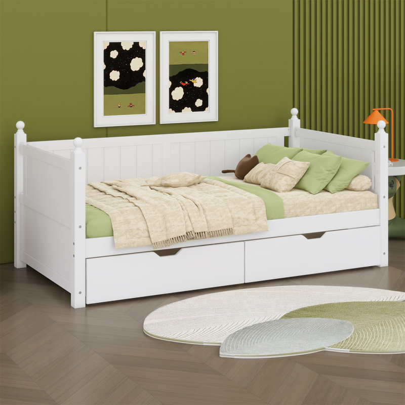 Charlton Home Wood Daybed With Drawers Wayfair